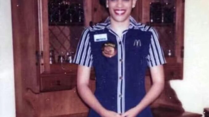 Kamala Harris in a McDonald’s uniform